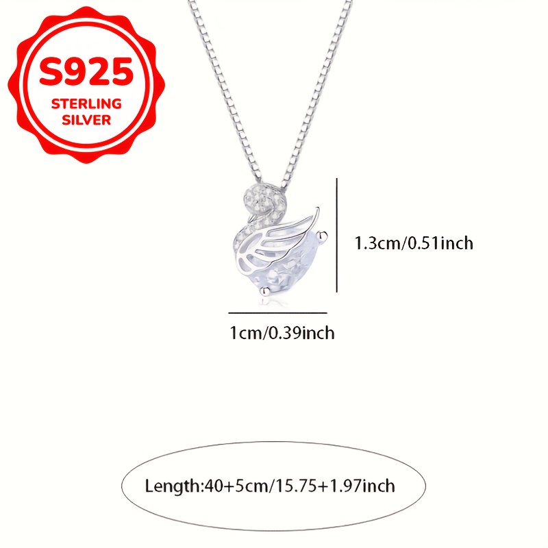 Women's 925 Silver Personalized Swan Clavicle Chain Necklace